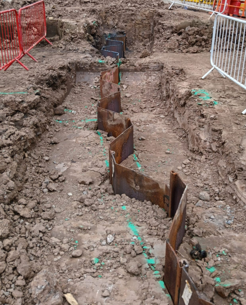 38t excavator and Movax at the Rochdale and Littleborough FRMS