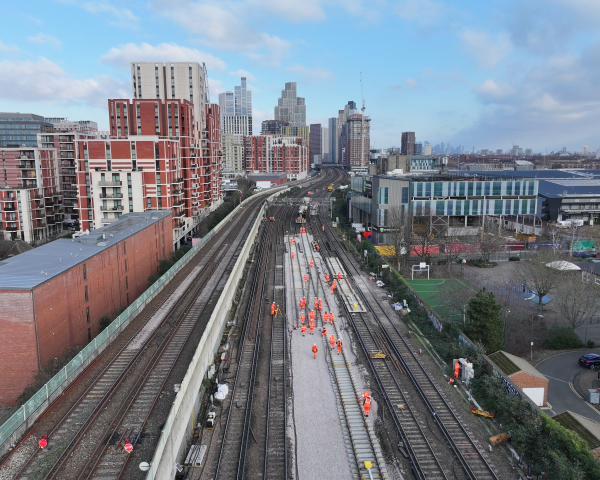 aerial image of track renewals at Queenstown Road